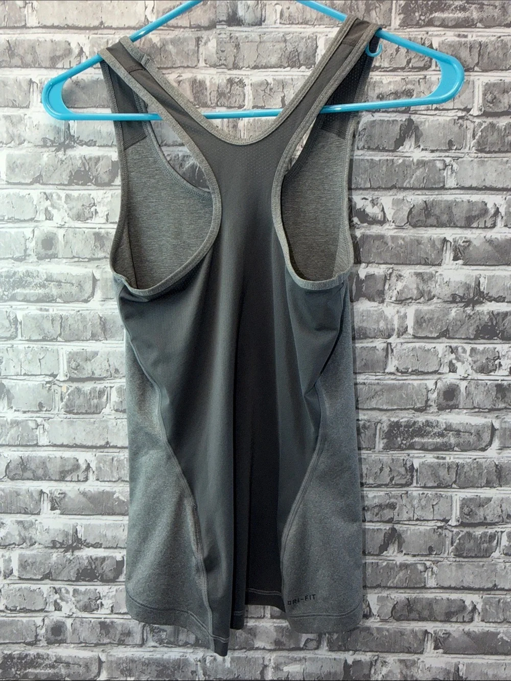 Nike Pro Gray Performance Tank Top with Black Swoosh